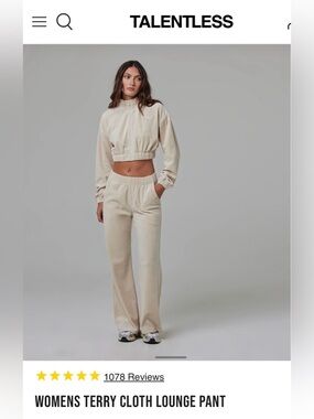 TALENTLESS Cream Plush Elastic Waist Pants